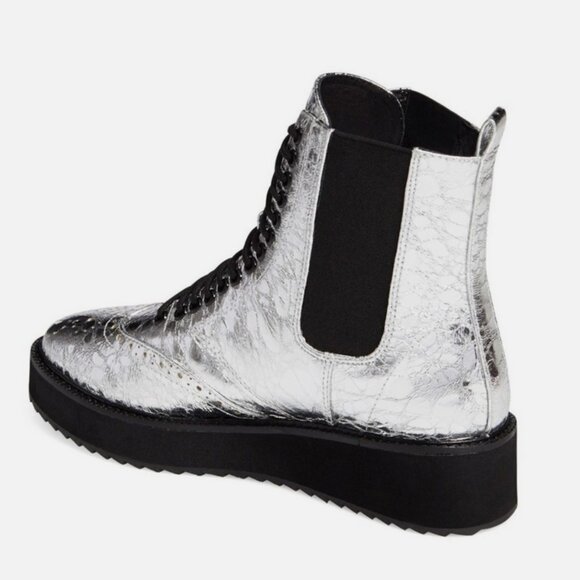 NWOB Shellys London Lily Chelsea Platform Wedge Boot - Picture 4 of 6